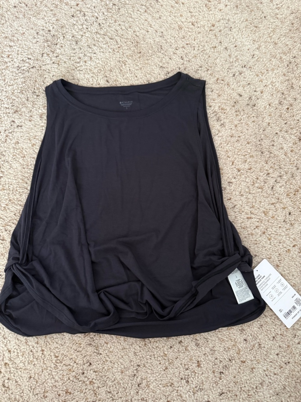 Athleta Black With Ease Twist-Side Sleeveless Tank